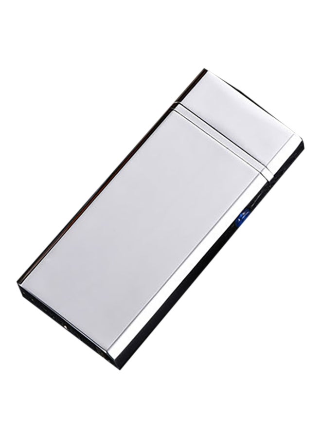 USB Rechargeable Electric Lighter Silver 7.4x1.1x3.35centimeter