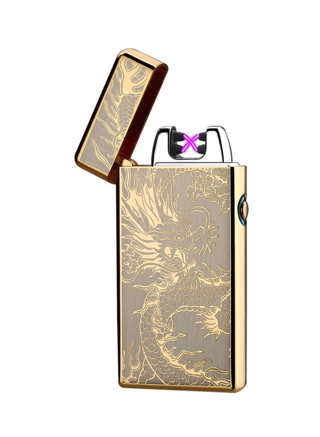 USB Rechargeable Electric Lighter Golden Dragon 7.5x1.2x3.5centimeter