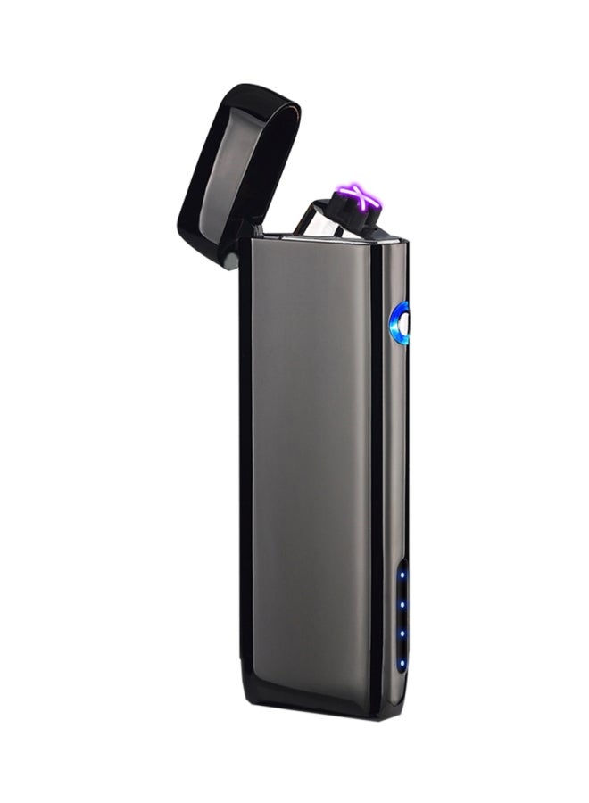 Rechargeable Double Arc Electric Lighter Black/Silver 13x6x2mm