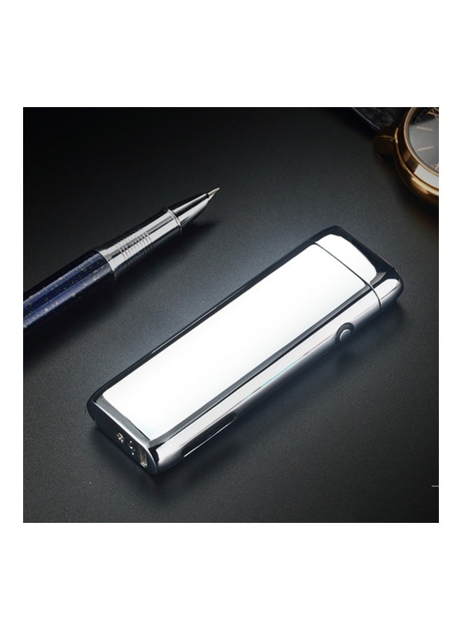 Rechargeable Double Arc Electric Lighter Mock Black/Silver 13x6x2mm