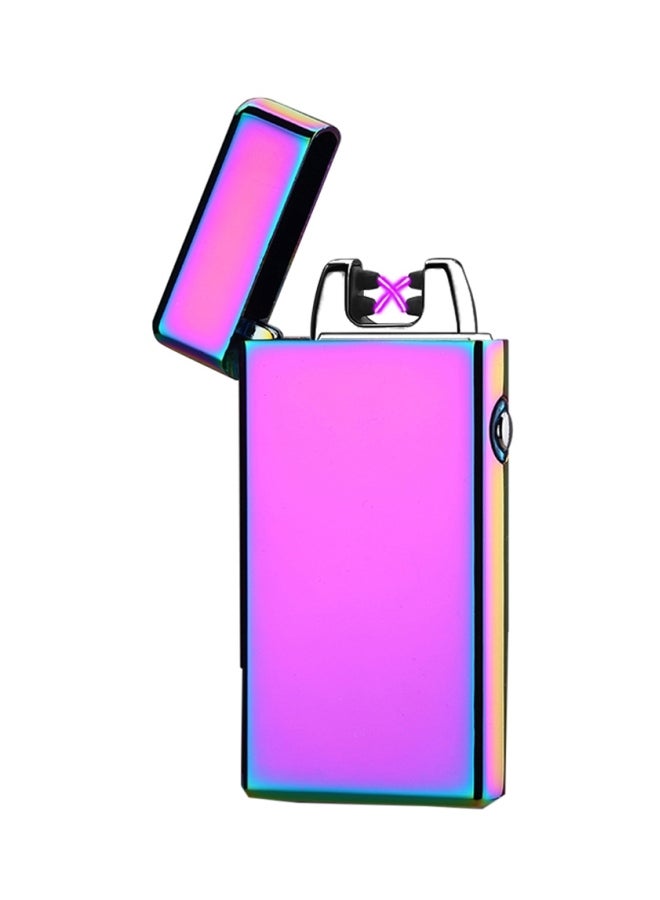 USB Rechargeable Electric Lighter Purple/Blue 7.5x1.2x3.5centimeter