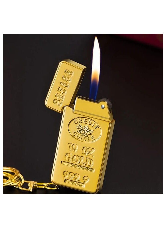 Gold Bar Design Lighter, Gold Bar Pocket Lighter for Men Windproof Lighter