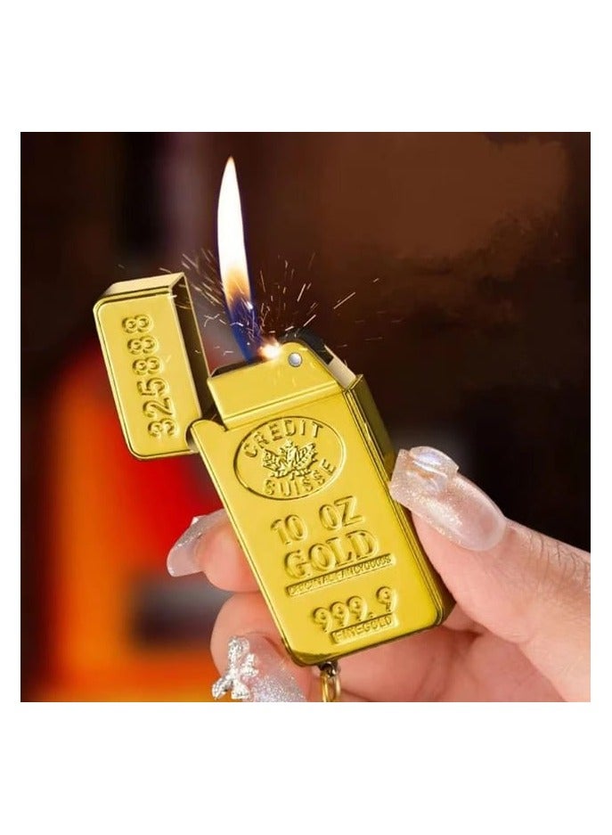 Gold Bar Design Lighter, Gold Bar Pocket Lighter for Men Windproof Lighter