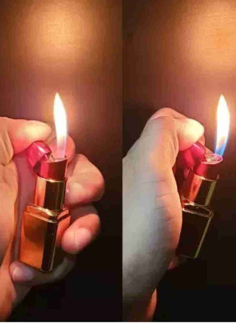 Lipstick Shaped Lighter | Portable Refillable Butane Lighter | Discreet and Stylish Flame Lighter | Perfect for Women | Ideal for Candles, Smoking, and Outdoor Use