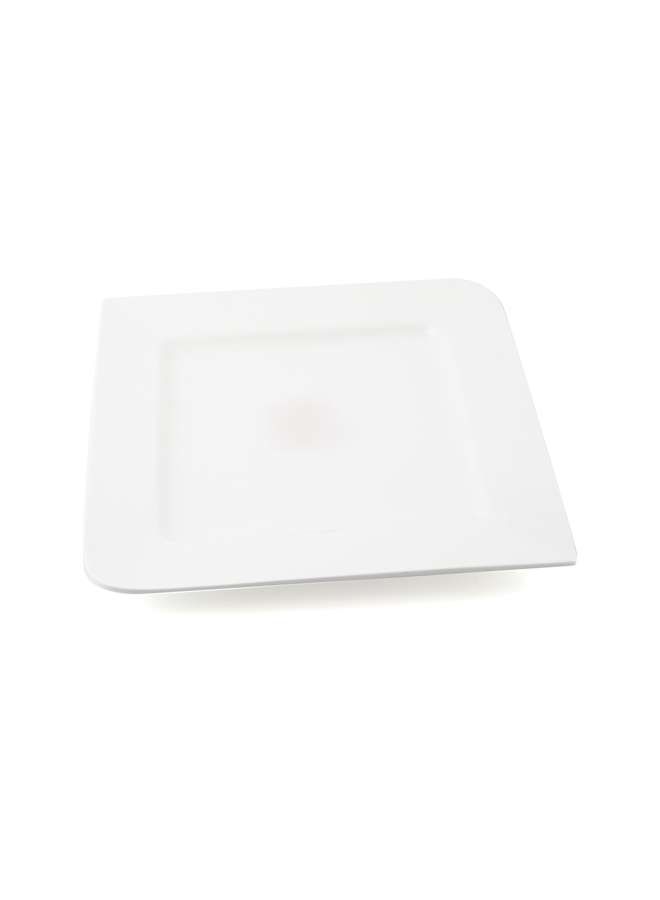 Ivory Porcelain Square Plate with Round Egdes 18 cm