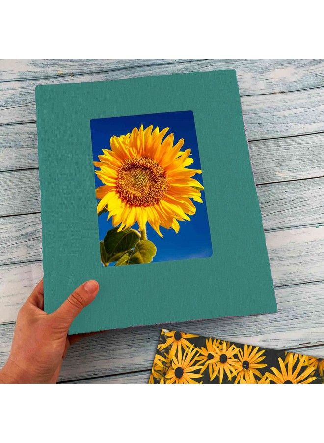 Photo Album 8X10 64 Photos For 8X10 Photo Album Clear Pages Linen Cover With Front Window Photo Album For 8X10 Photos Dark Green
