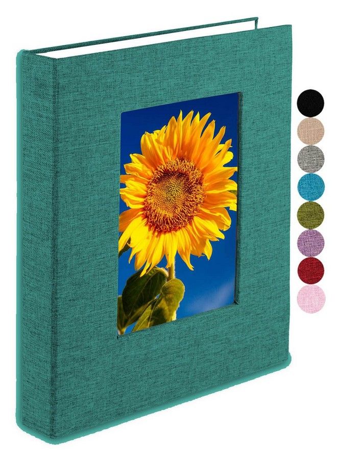 Photo Album 8X10 64 Photos For 8X10 Photo Album Clear Pages Linen Cover With Front Window Photo Album For 8X10 Photos Dark Green