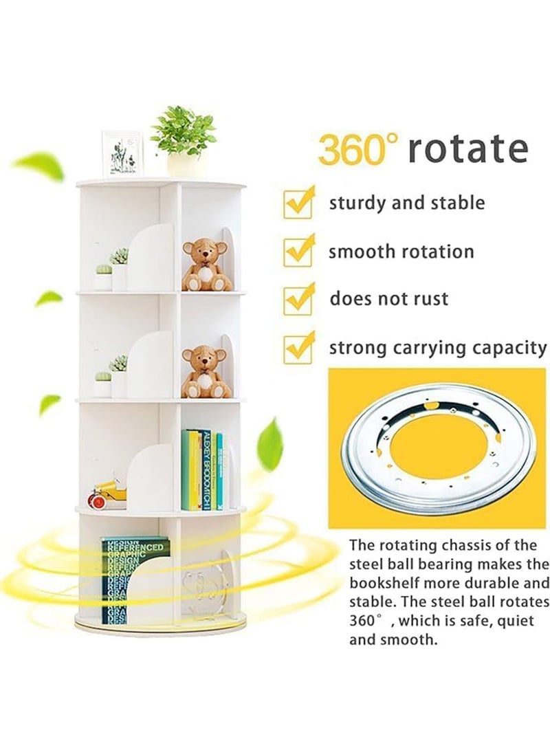 360° Rotating Bookshelf 5 Tiers Tall Bookcase Corner Floor Standing Display Storage Shelf Book Organizer for Living Room Bedroom