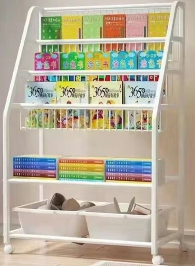 Children's Storage Racks Can Hold Books And Toys With Universal Wheels That Can Be Moved At Any Time