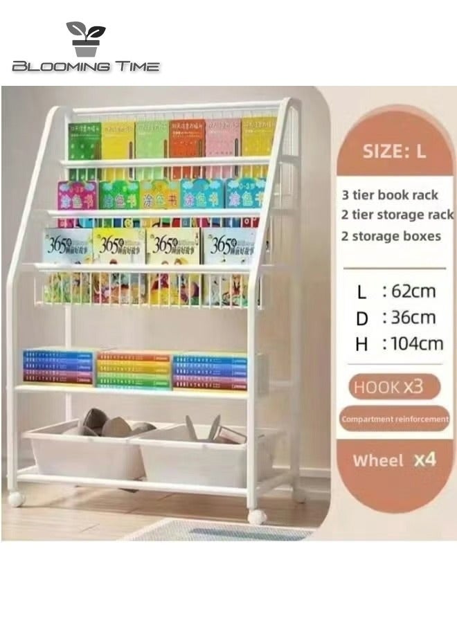 Children's Storage Racks Can Hold Books And Toys With Universal Wheels That Can Be Moved At Any Time