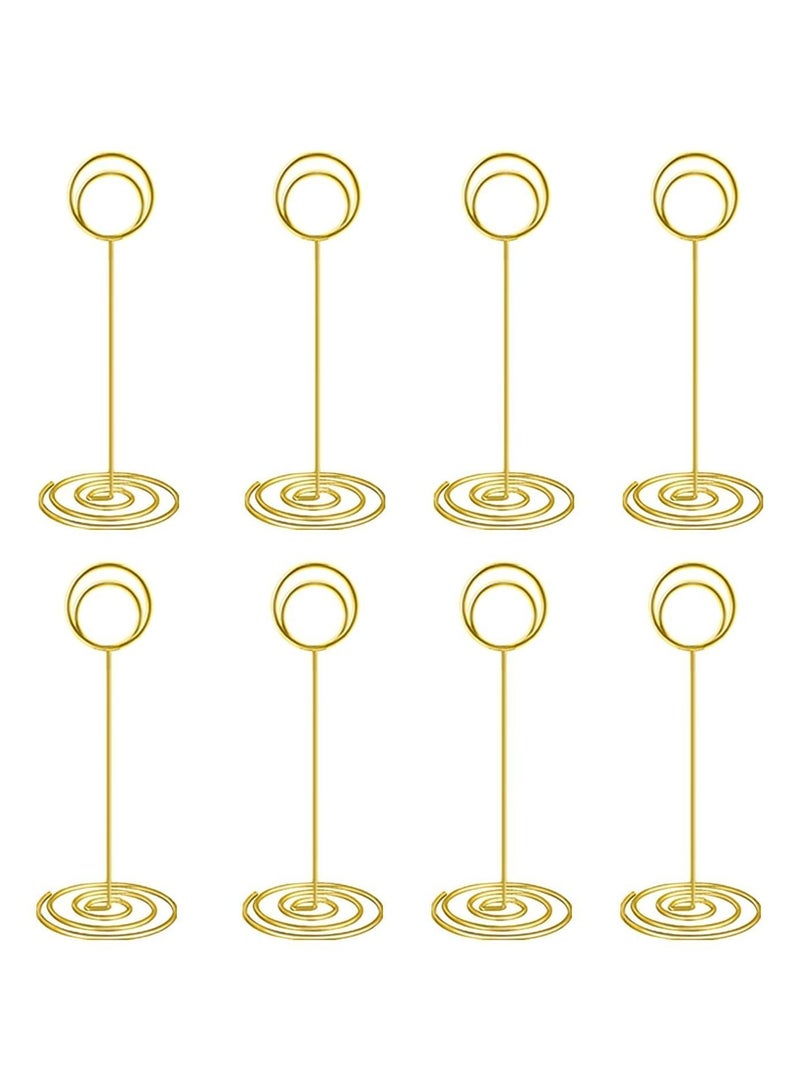 8 Pcs Place Card Holder Memo Clip Photo Table Number Gold Holder, Stand, Paper Menu Stand