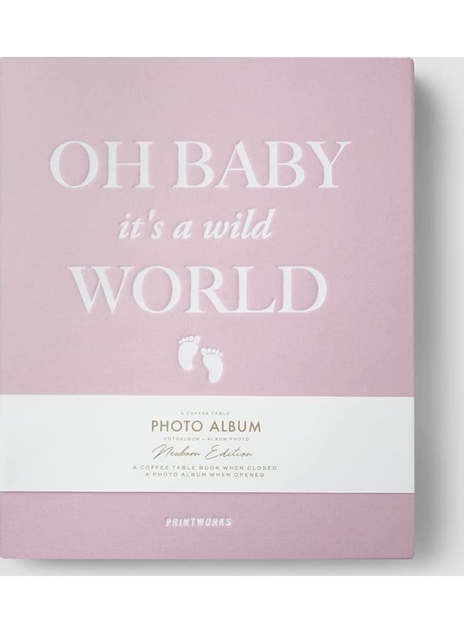 Baby It's A Wild World Coffee Table Photo Album Pink