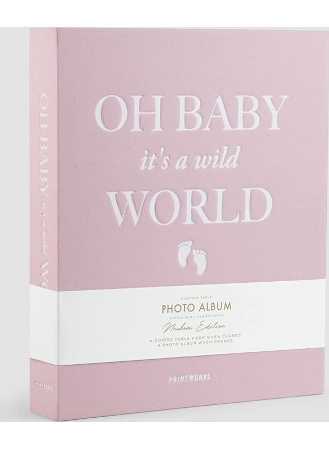 Baby It's A Wild World Coffee Table Photo Album Pink