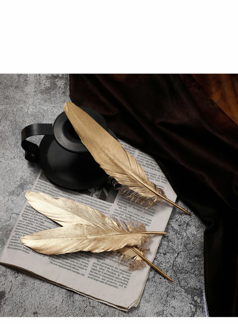 Gold Goose Feathers for Craft - 6-8 inch 60 pcs Natural Feathers for Wedding Party Decorations,DIY Crafts and Clothing Accessories (Gold)