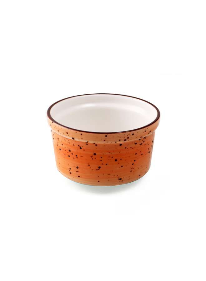 Color Glaze Porcelain Lined Ramekin 9 cm,Orange