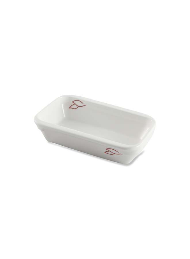 Porcelain Ivory H232Ivory Rectangular Dish 14x10.3x3.4cm with 2 logo