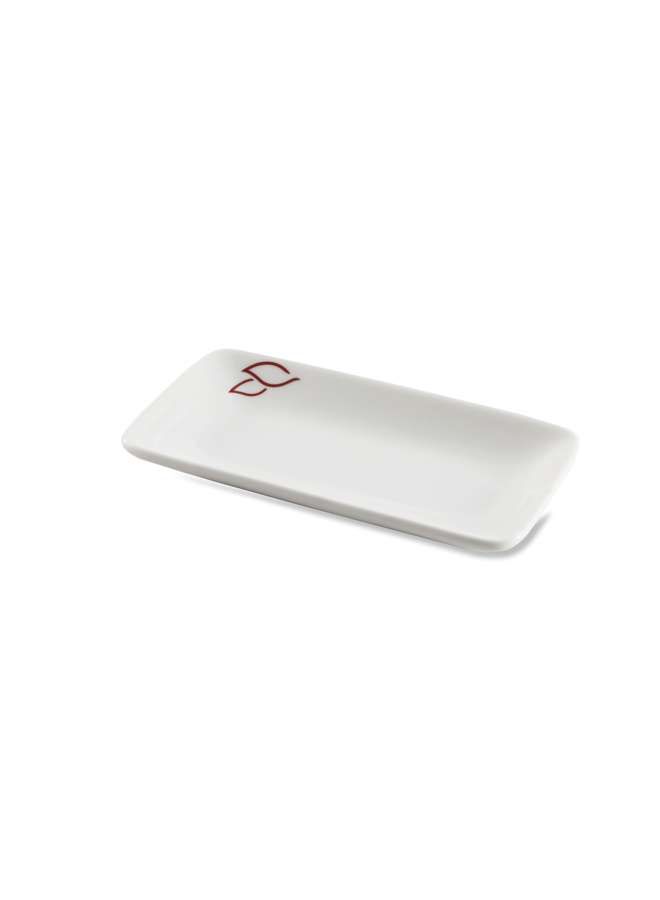 Porcelain Ivory H232Ivory 5.5 Inch Rectangular Dish with Logo