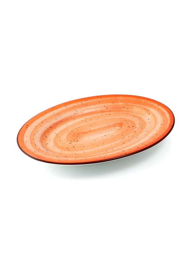 Color Glaze Porcelain Oval Plate 30 cm,Orange