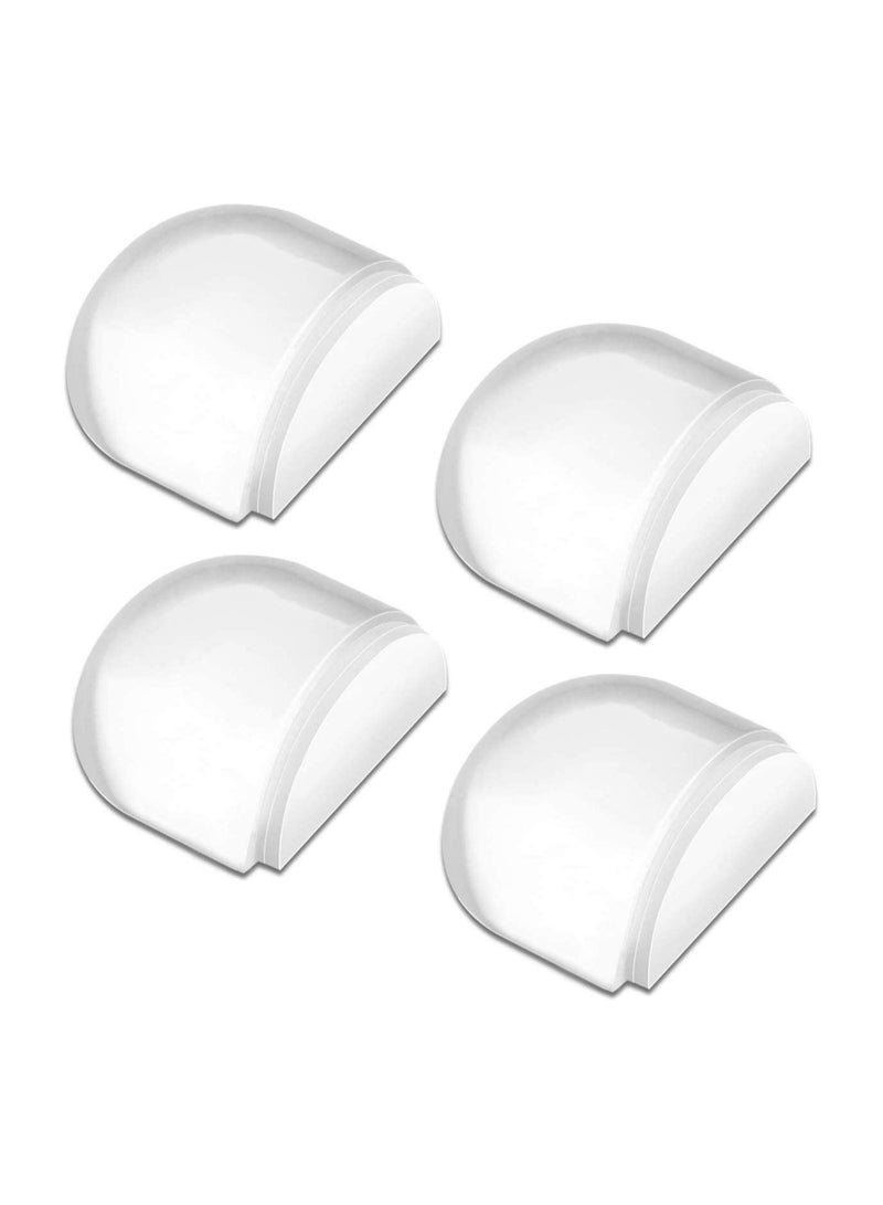 Doorstop, Wall Protection Self-Adhesive Door Stopper for Door Buffer Floor Stop Shock Absorbent Wall Bumper for The Home and Office Wall Protector - Clear 4pcs