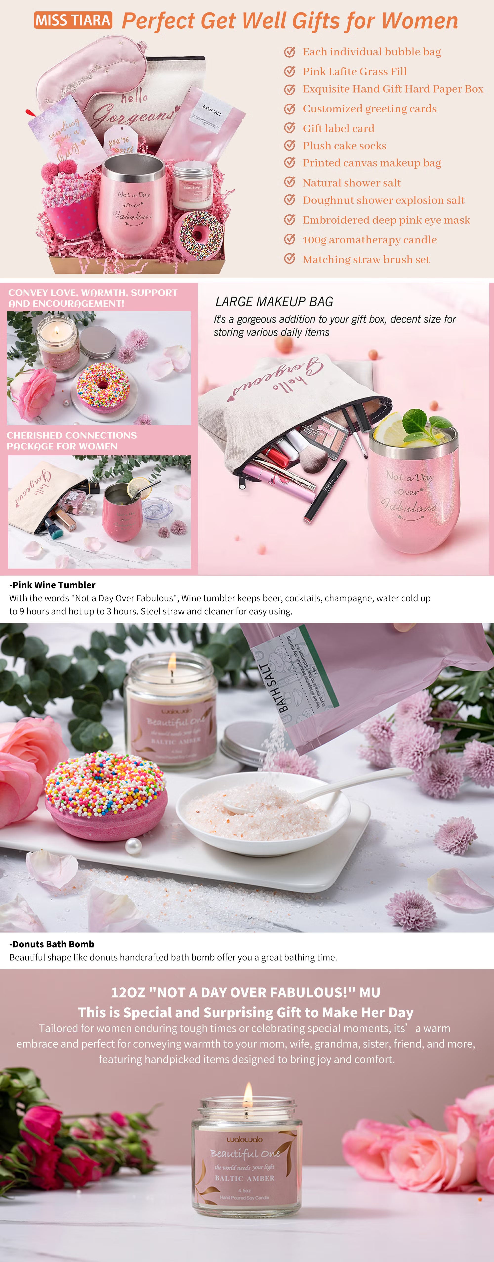 Birthday Gifts for Women, Relaxing Spa Gift Basket Set, Unique Gift Ideas for Women, Gifts for Mom Sister Best Friend Wife, Coworker Teacher Nurse Gifts for Women