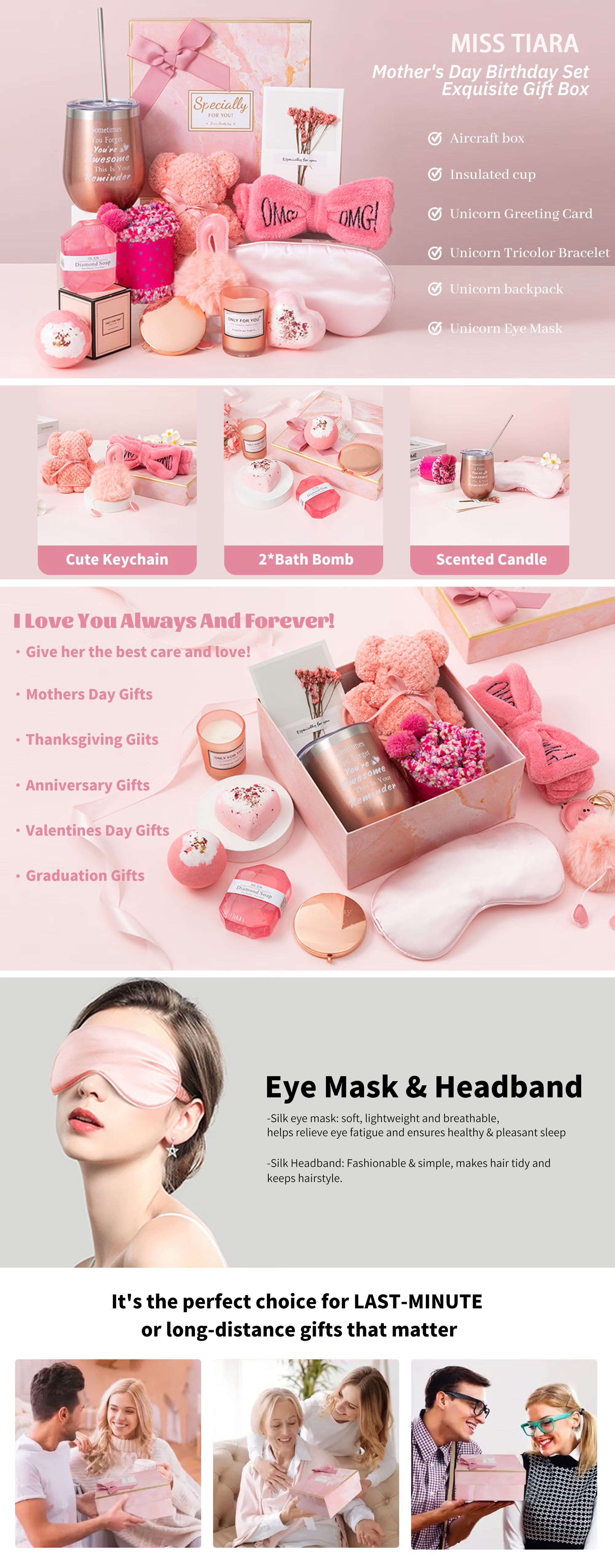 Gift Basket for Women - Birthday Gift Box, Get Well Soon Gift Set Contains 13 Inspirational Gifts, Relaxing Spa Treatment Package for Women, Bestie Friendship, Female Friend Gift