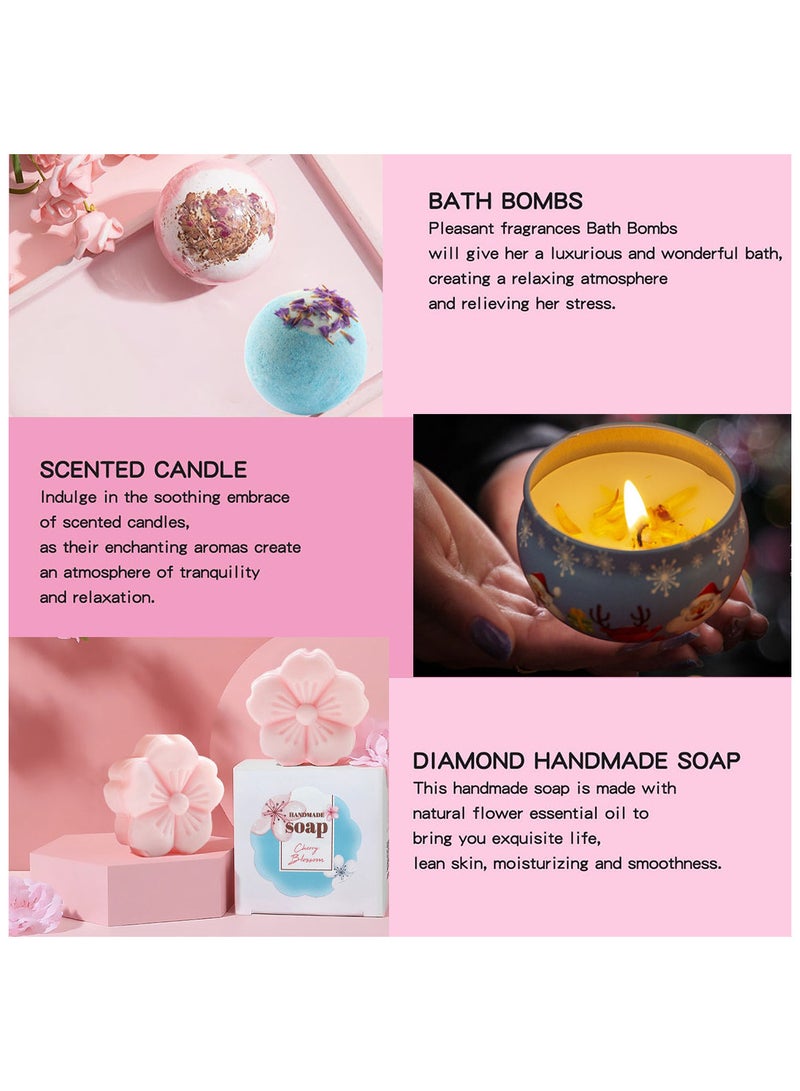 Gifts Basket for Women - Birthday Gift Box Set Contains 16 Items Inspirational Gift,Relaxing Spa Care Package for Women Friendship,Friend Gifts for Women