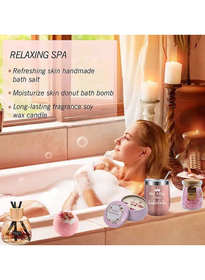 Gifts Basket for Women - Birthday Gift Box Set Contains 16 Items Inspirational Gift,Relaxing Spa Care Package for Women Friendship,Friend Gifts for Women