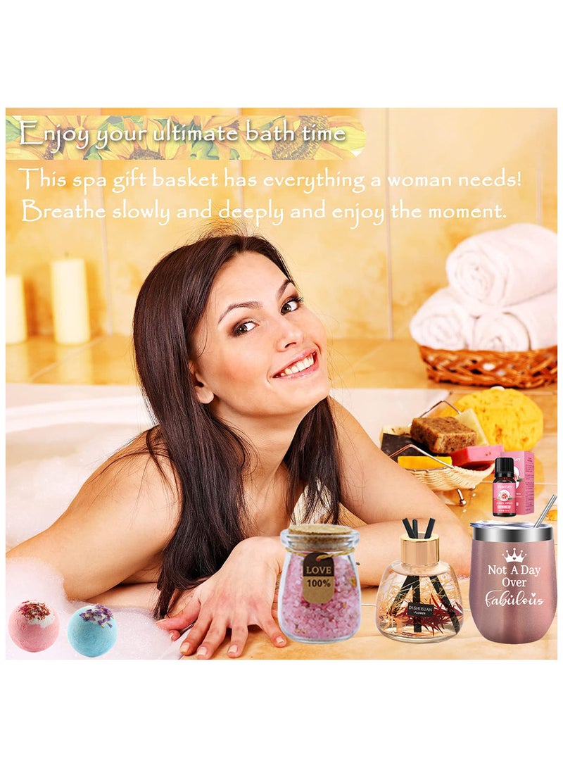 Gifts Basket for Women - Birthday Gift Box Set Contains 16 Items Inspirational Gift,Relaxing Spa Care Package for Women Friendship,Friend Gifts for Women