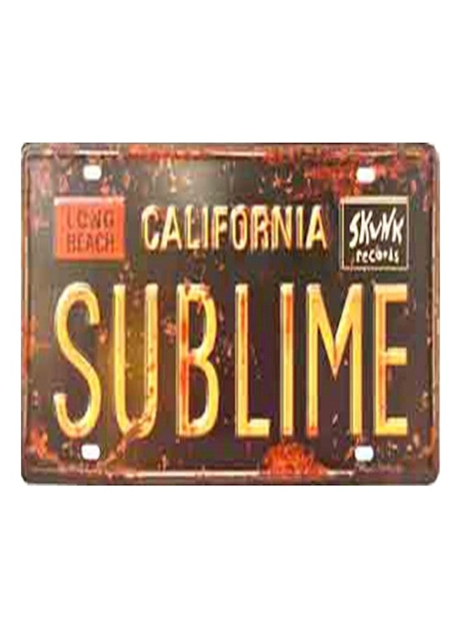 California Sublime Dubai Retro Metal Plate Tin Sign Multicolour