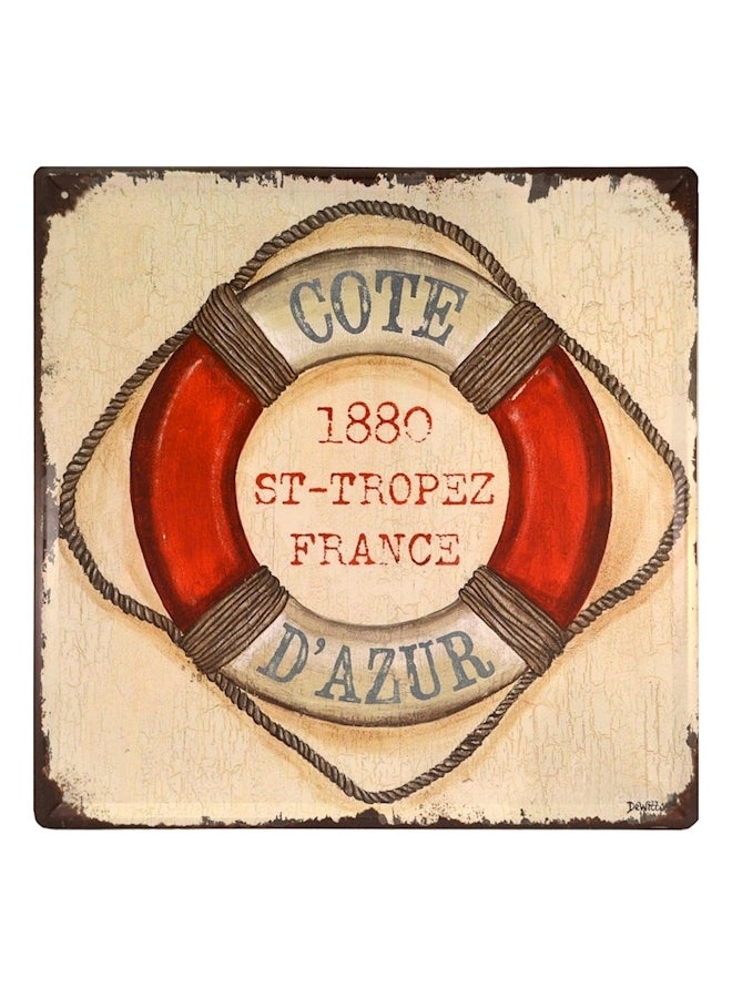 Saint Tropez France Dubai Vintage Metal Plate Tin Sign Multicolour