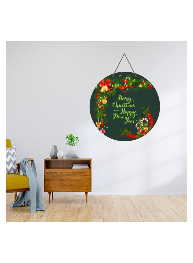 Webelkart®️ Premium Merry Christmas and Happy New Year Printed Wall Hanging Christmas Decorations Items 10 Inches