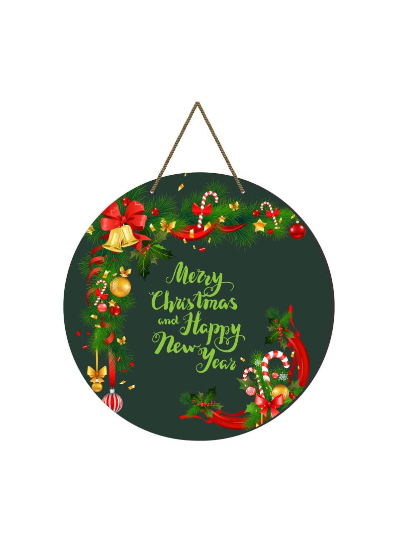 Webelkart®️ Premium Merry Christmas and Happy New Year Printed Wall Hanging Christmas Decorations Items 10 Inches