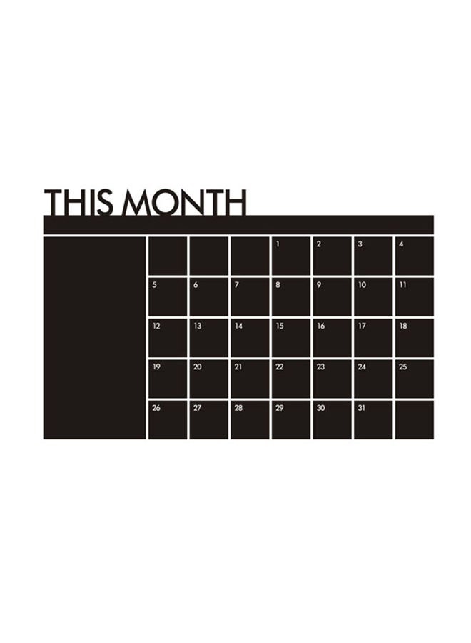 Month Plan Chalkboard Memo Black/White