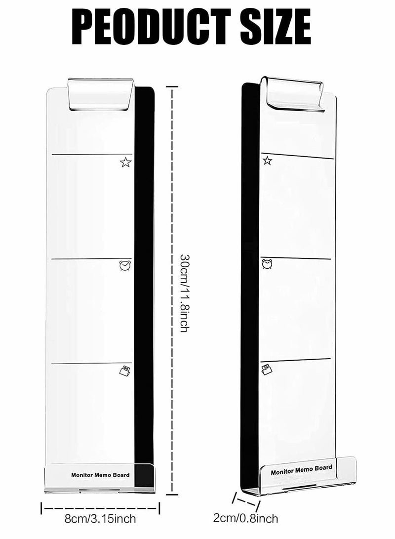 Monitor Memo Board, 2 Pcs Acrylic Message Boards Clear