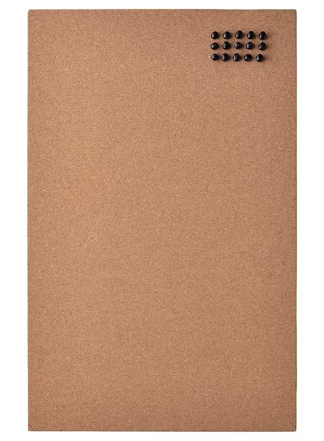 FLÖNSA Memo board with pins, cork, 52x33 cm