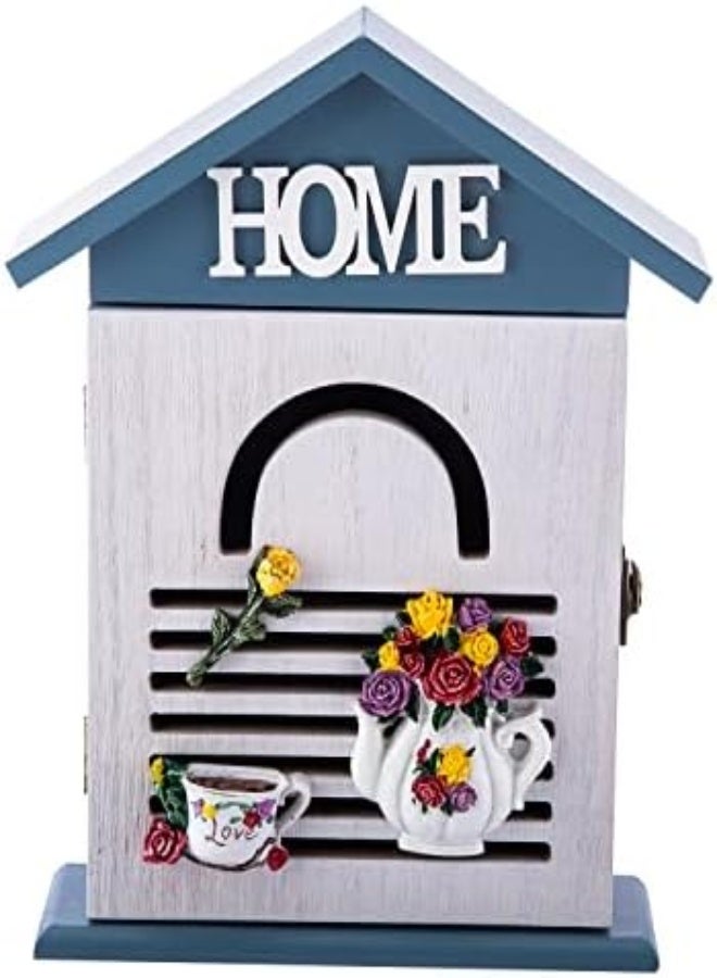 AKDC Key Holder Box 6Cm X 20Cm X 27Cm Blue & Brown