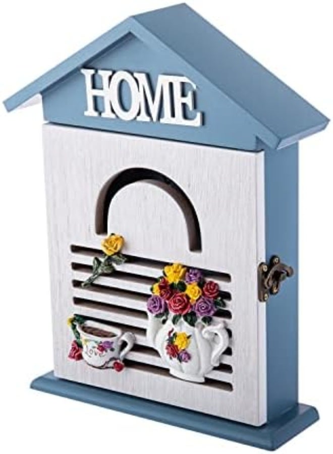 AKDC Key Holder Box 6Cm X 20Cm X 27Cm Blue & Brown