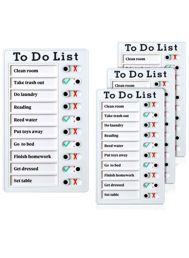 Chore Chart, Daily to Do List, Memo Checklist Board, Portable Detachable Planning Reminder Chart, DIY Home Check Items and Form Good Habit (4 Pcs)