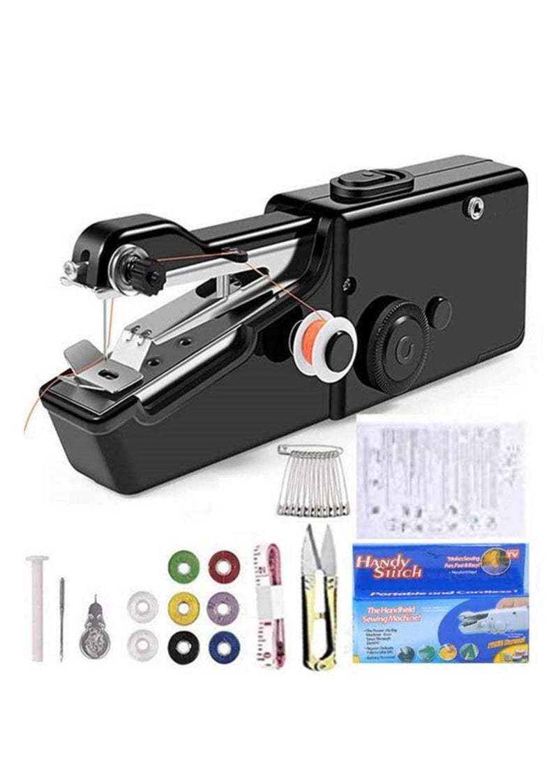 Handheld Sewing Machine Hand Held Device Tool Mini Portable Cordless Essentials for Home Quick Repairing and Stitch Handicrafts Easy to Operate Beginners