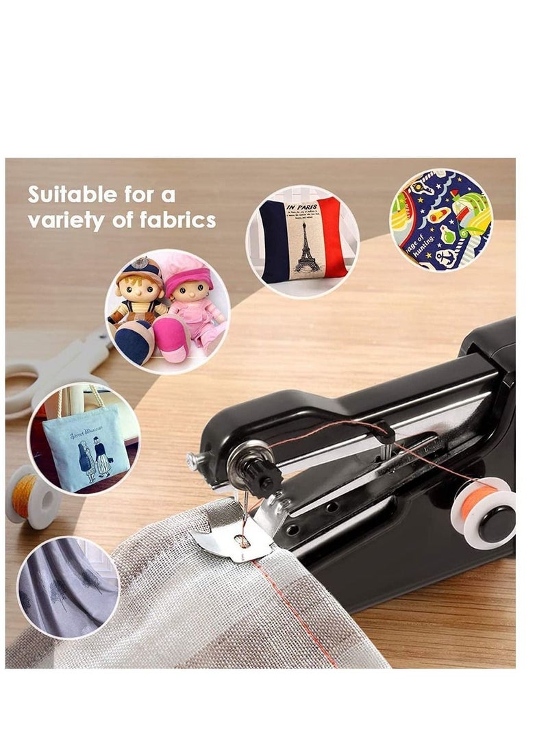 Handheld Sewing Machine Hand Held Device Tool Mini Portable Cordless Essentials for Home Quick Repairing and Stitch Handicrafts Easy to Operate Beginners