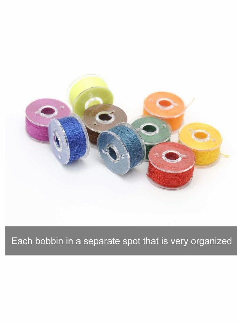 36Pcs Sewing Machine Bobbin Threads, Pre-Wound Bobbins Set with Storage Case Box for Brother/Babylock/Janome/Elna/Kenmore/Babylock/Singer - Assorted Colors