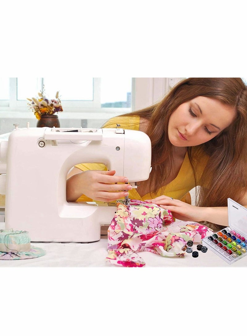 36Pcs Sewing Machine Bobbin Threads, Pre-Wound Bobbins Set with Storage Case Box for Brother/Babylock/Janome/Elna/Kenmore/Babylock/Singer - Assorted Colors