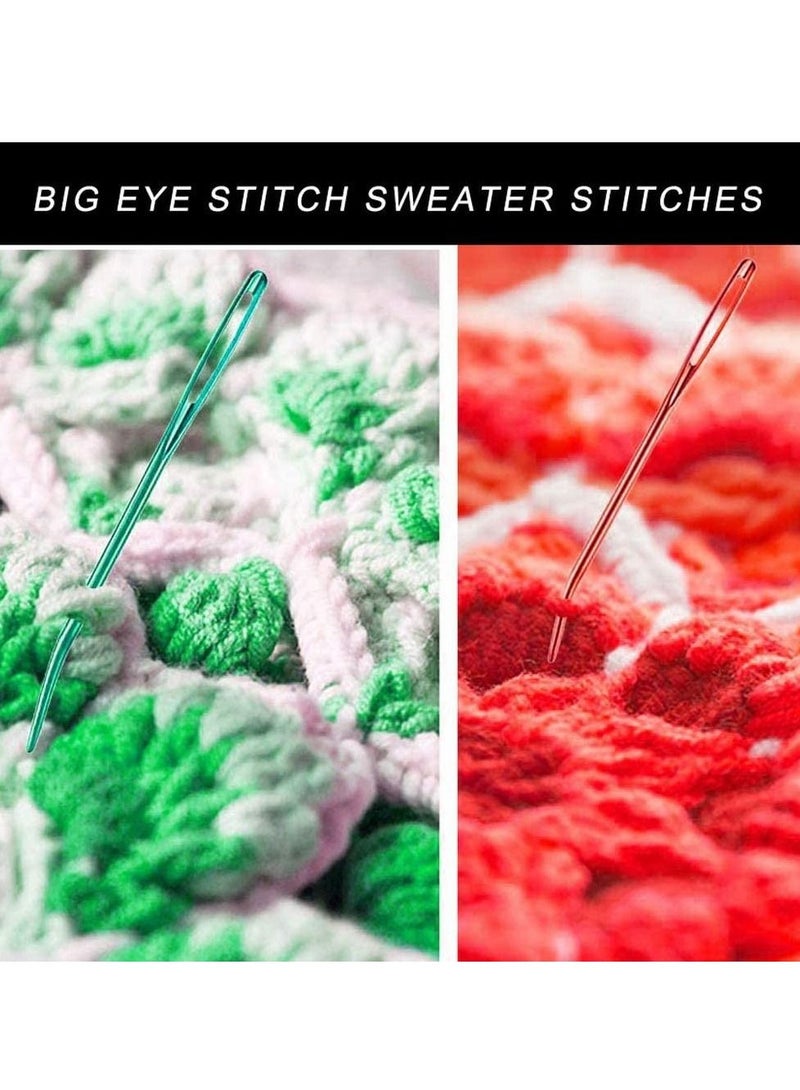 8PCS Jumbo Bent Tapestry Needle Large Eyes Blunt Yarn Needles Knitting Darning Sewing Weaving for Beading Quilting Crochet