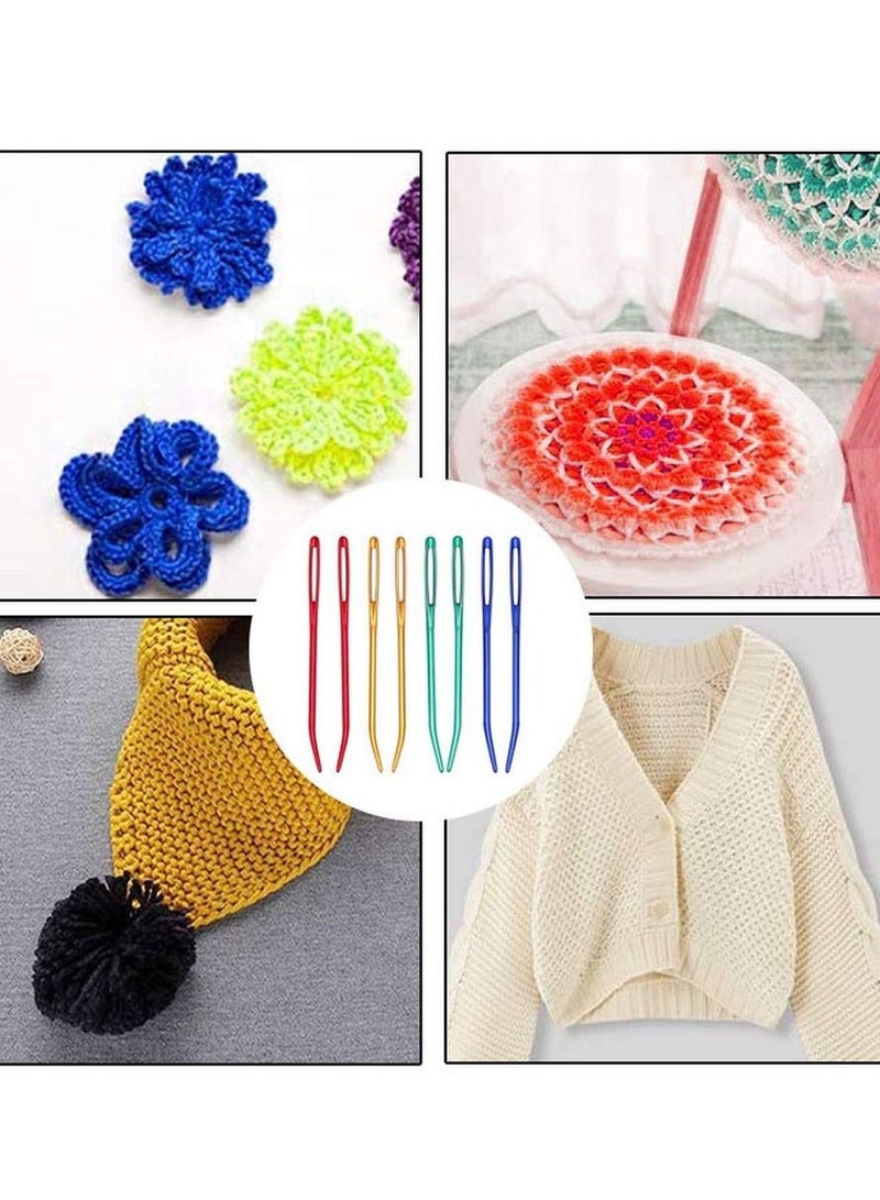 8PCS Jumbo Bent Tapestry Needle Large Eyes Blunt Yarn Needles Knitting Darning Sewing Weaving for Beading Quilting Crochet