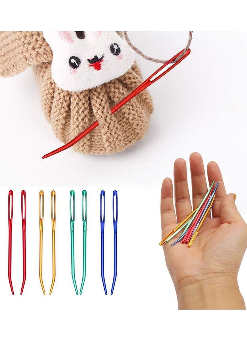 8PCS Jumbo Bent Tapestry Needle Large Eyes Blunt Yarn Needles Knitting Darning Sewing Weaving for Beading Quilting Crochet