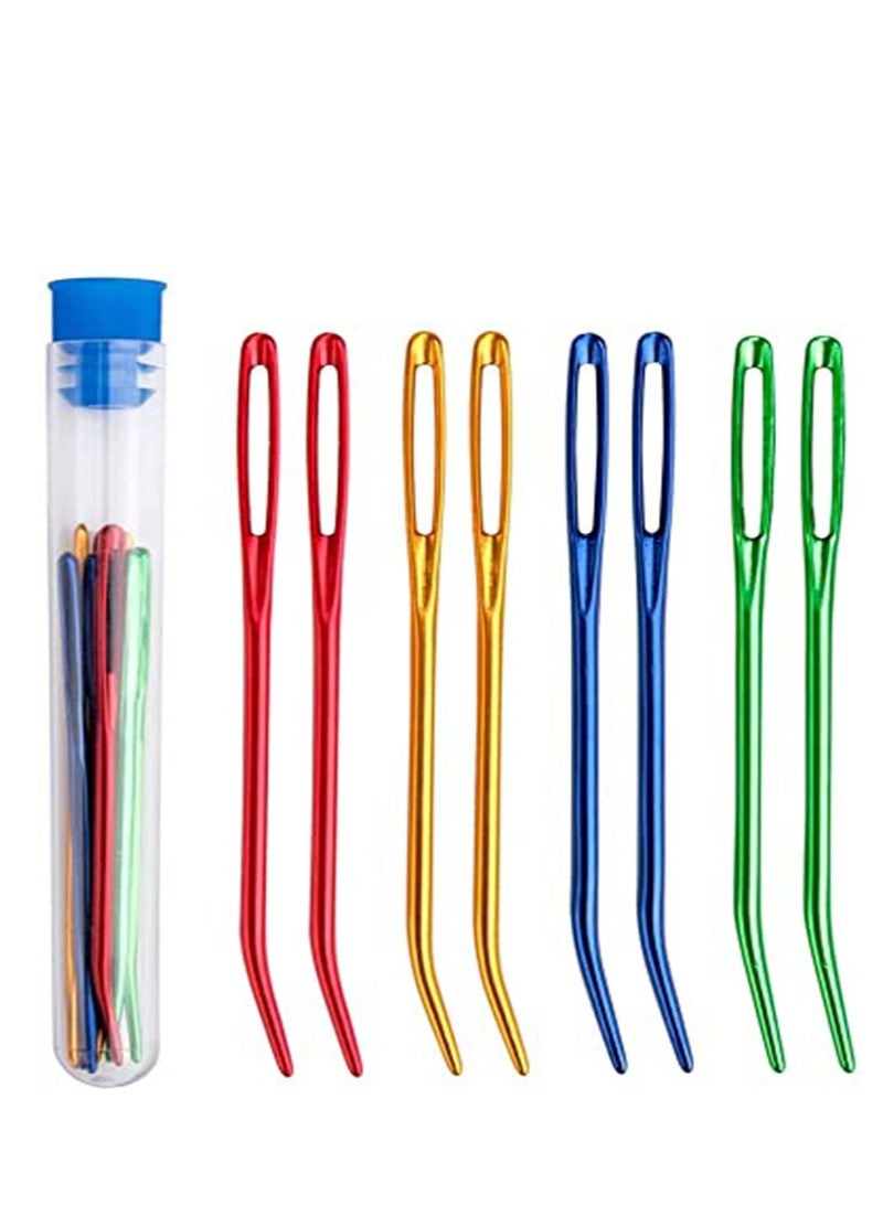 8PCS Jumbo Bent Tapestry Needle Large Eyes Blunt Yarn Needles Knitting Darning Sewing Weaving for Beading Quilting Crochet