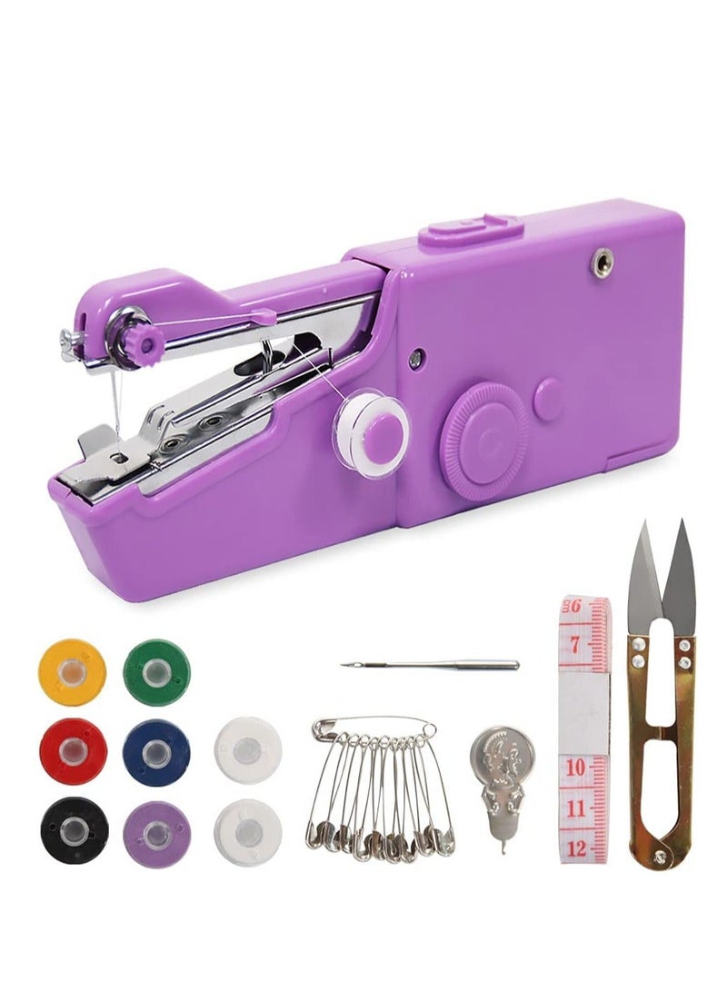 SYOSI Handheld Sewing Machine Hand Held Device Tool Mini Portable Cordless Essentials for Home Quick Repairing and Stitch Handicrafts Easy to Operate Beginners