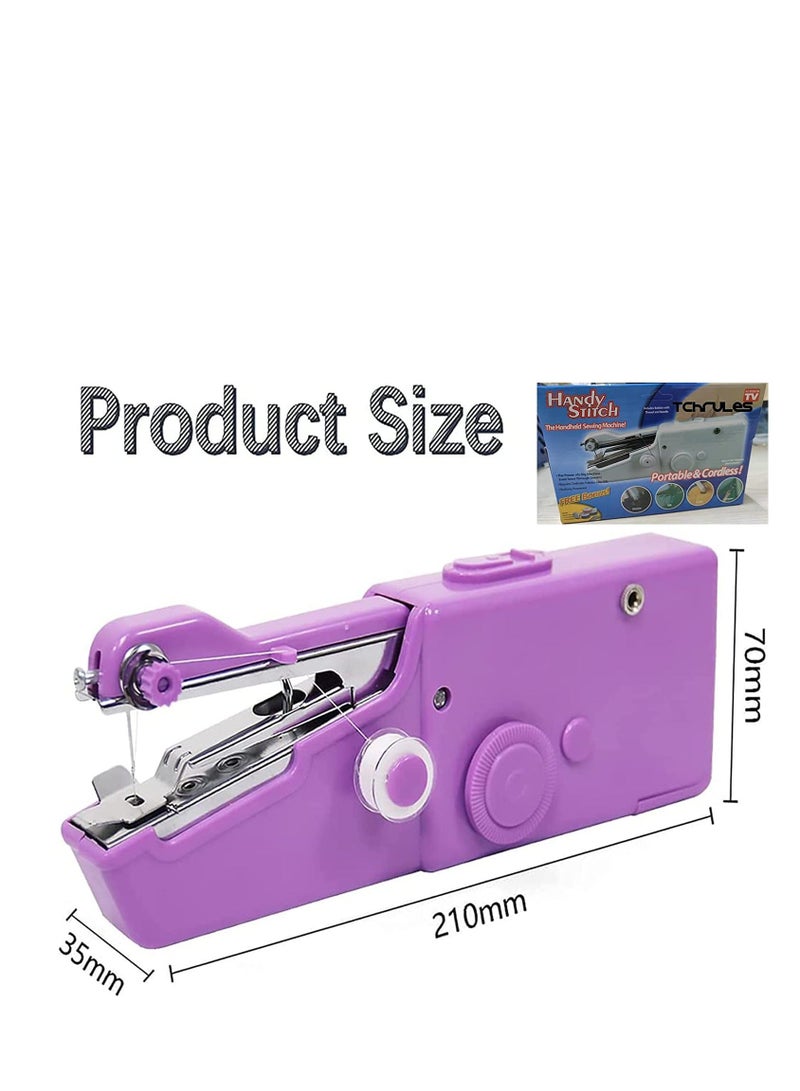 SYOSI Handheld Sewing Machine Hand Held Device Tool Mini Portable Cordless Essentials for Home Quick Repairing and Stitch Handicrafts Easy to Operate Beginners