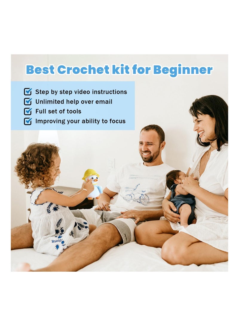 Crochet Kit for Beginners 2 Animal Patterns Set with Step by Video Instruction Ideal Adults and Kids (Duck)