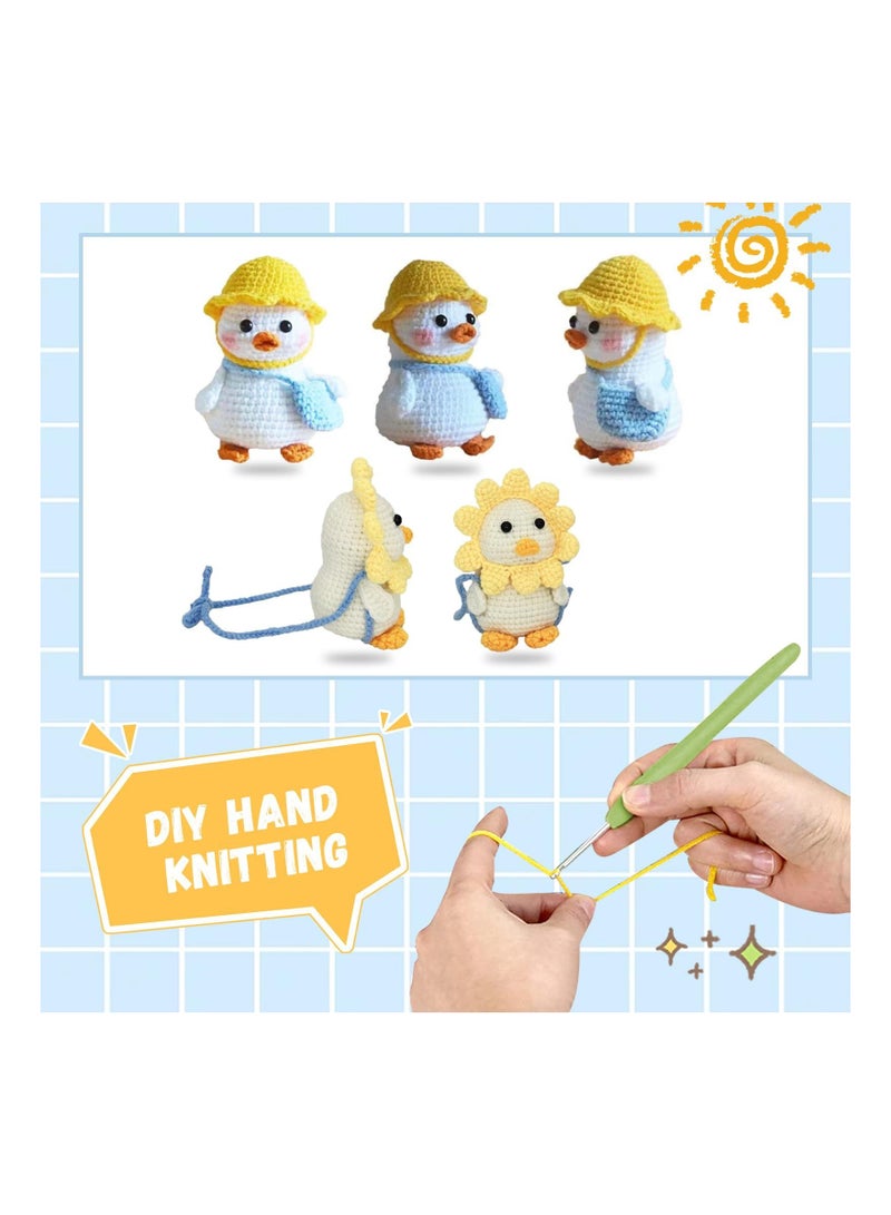 Crochet Kit for Beginners 2 Animal Patterns Set with Step by Video Instruction Ideal Adults and Kids (Duck)